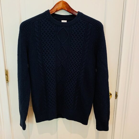 Vintage GAP Cable Knit Wool / Cotton Blend Fisherman Sweater Size Medium - Picture 1 of 4